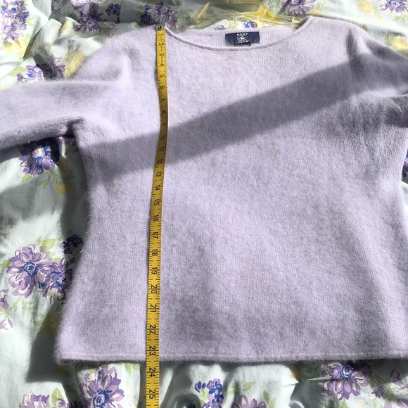 L Angora Lilac Sweater Vintage Soft Fuzzy Warm Lavender 80s - Picture 5 of 8